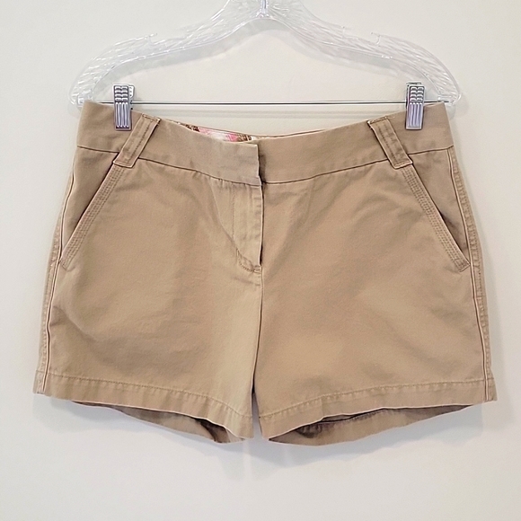 J. Crew Pants - J Crew Womens Sz 8 Khaki "Broken In" Chino Shorts Casual Cotton Tan